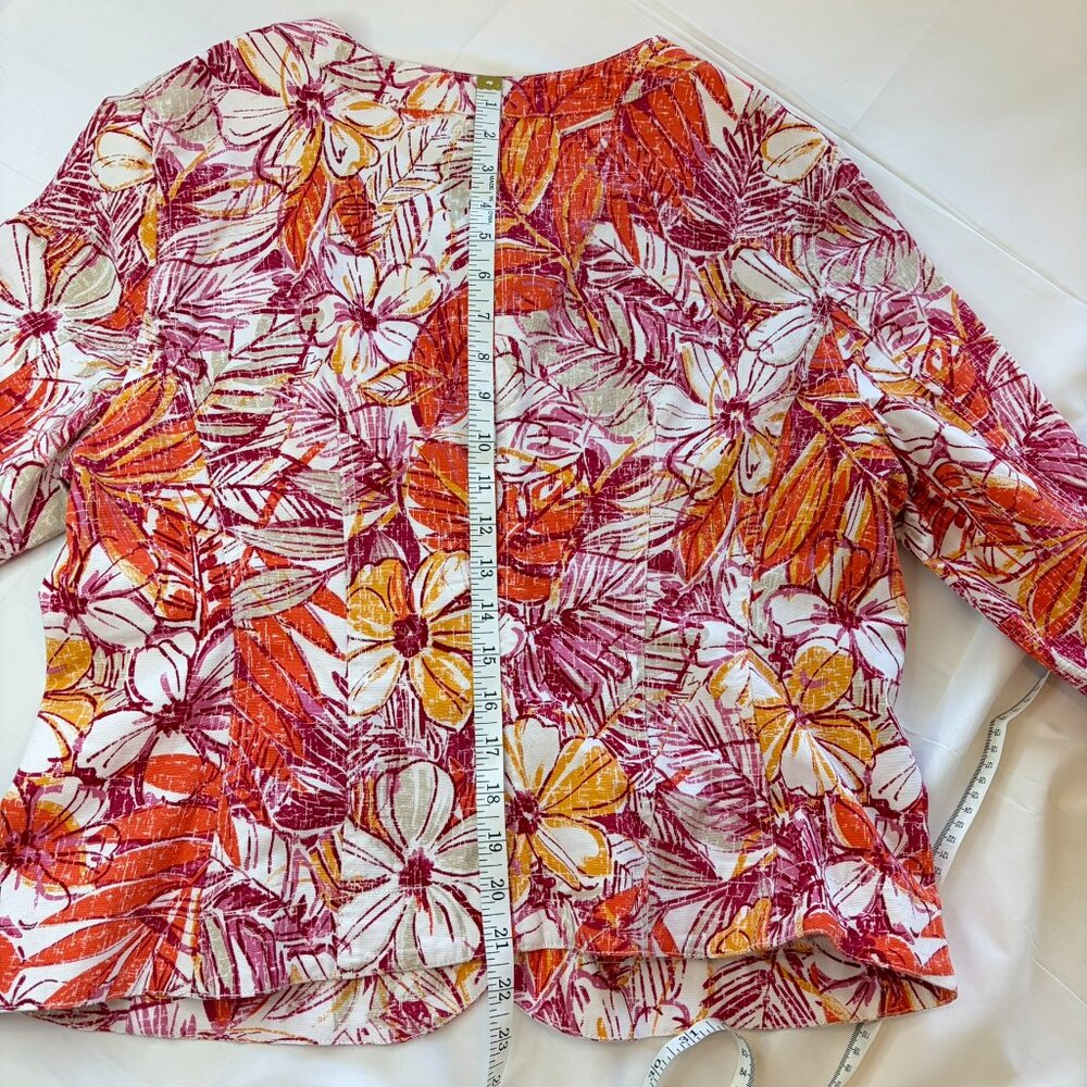 Ruby Rd Snap Front Jacket Island Tropical Raffia … - image 15